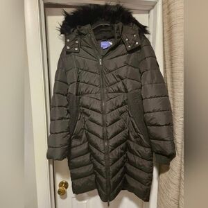 Womens Seraphine Maternity Puffer Coat Parka sz US 10
